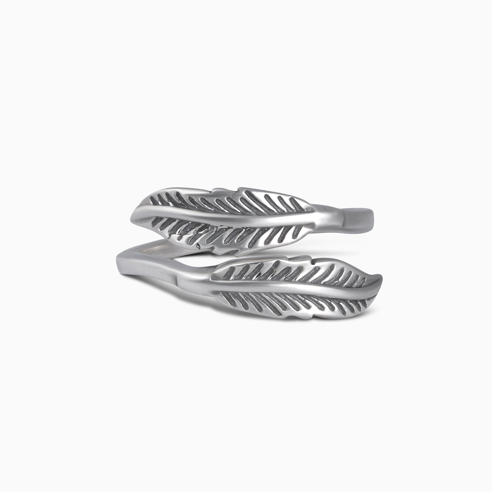 Silver Leaf Band Ring