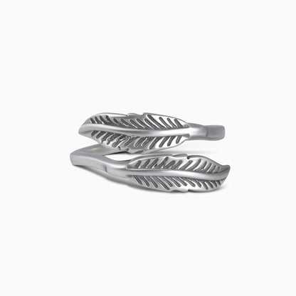 Silver Leaf Band Ring