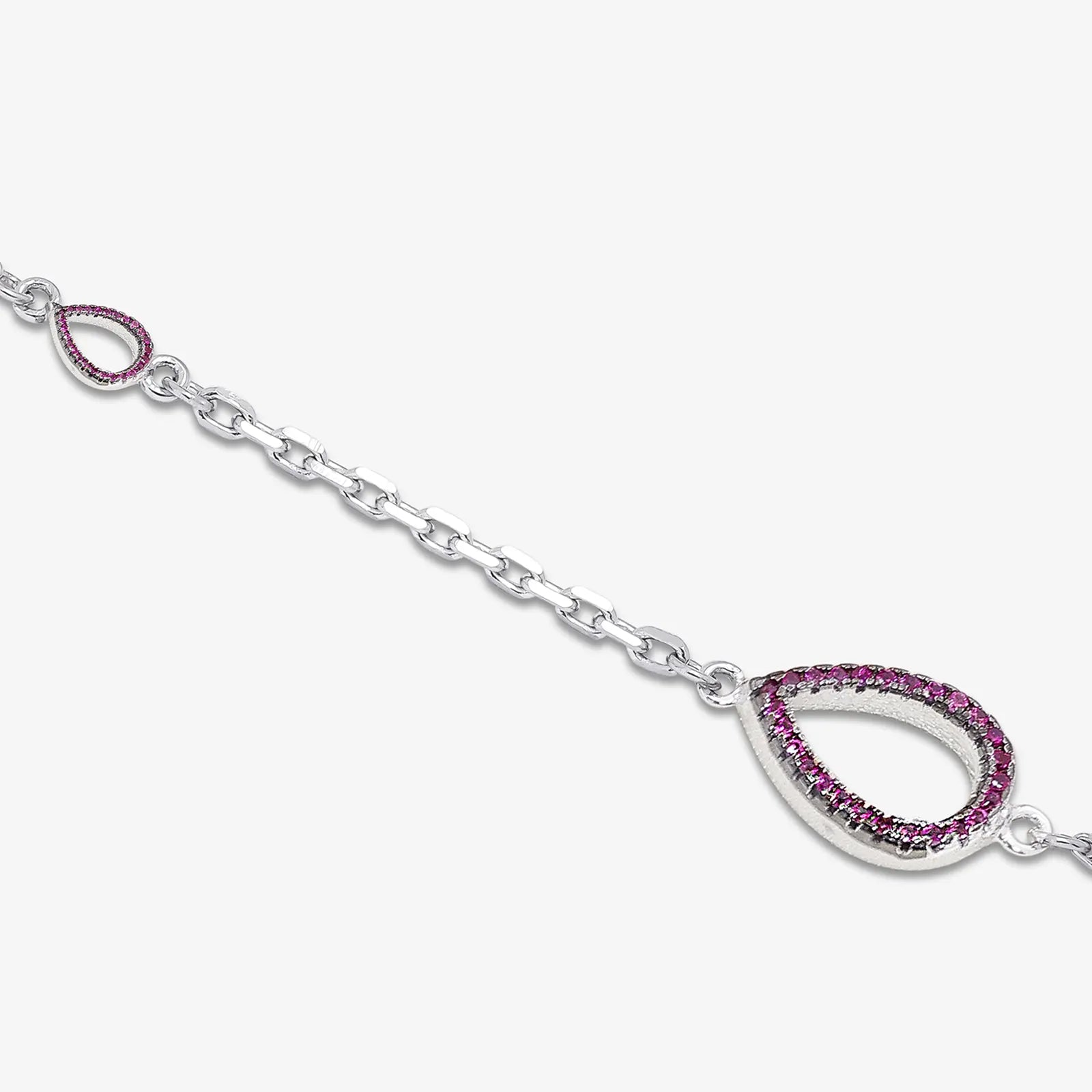 Drop Shape Silver Chain Bracelet - Tweov Jewels