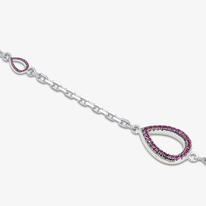 Drop Shape Silver Chain Bracelet - Tweov Jewels