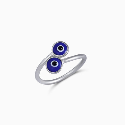 Pure Silver Ring - Destiny's Guardian Blue Evil Eye - Tweov Jewels