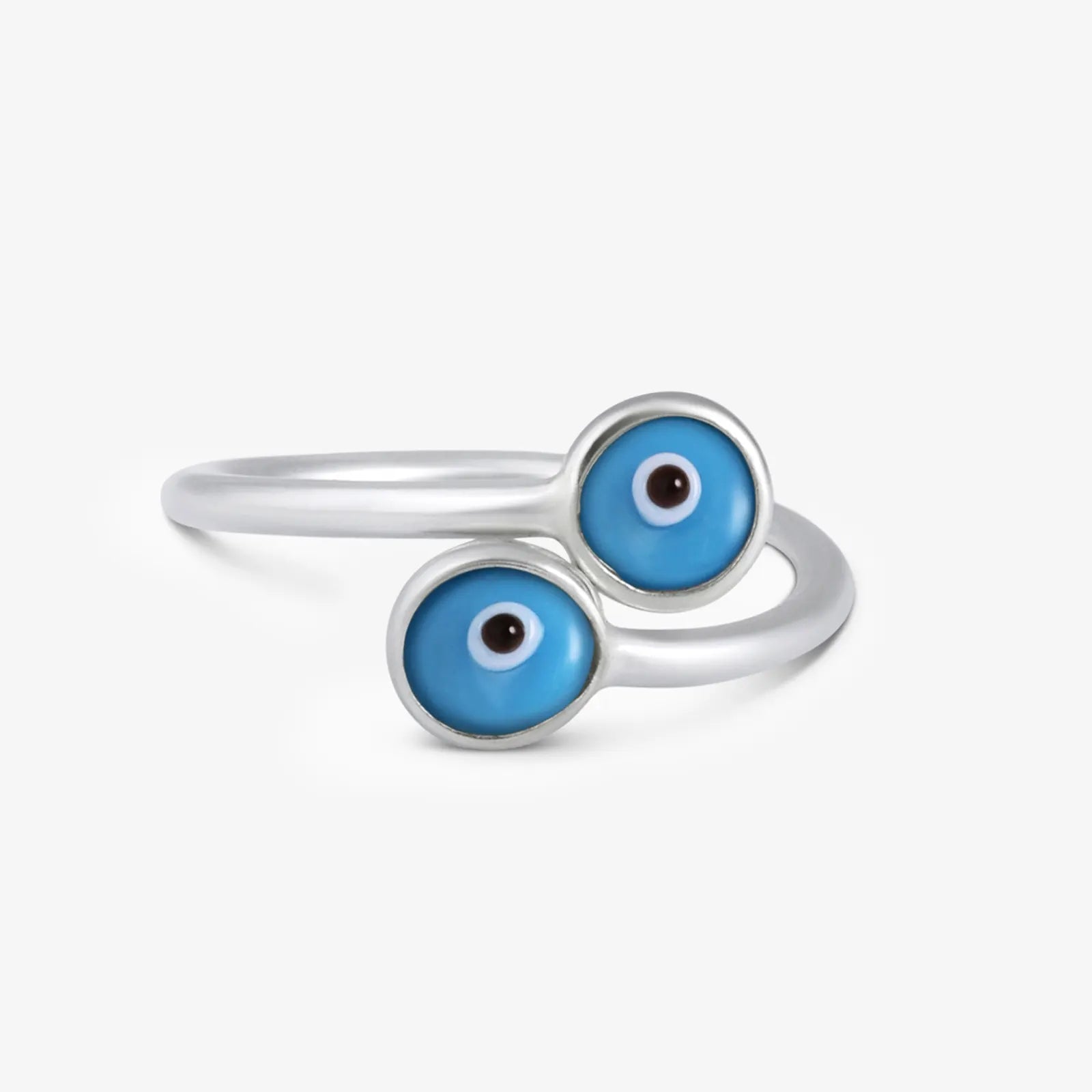 Pure Silver Ring - Empowered With Blue Evil Eye - Tweov Jewels