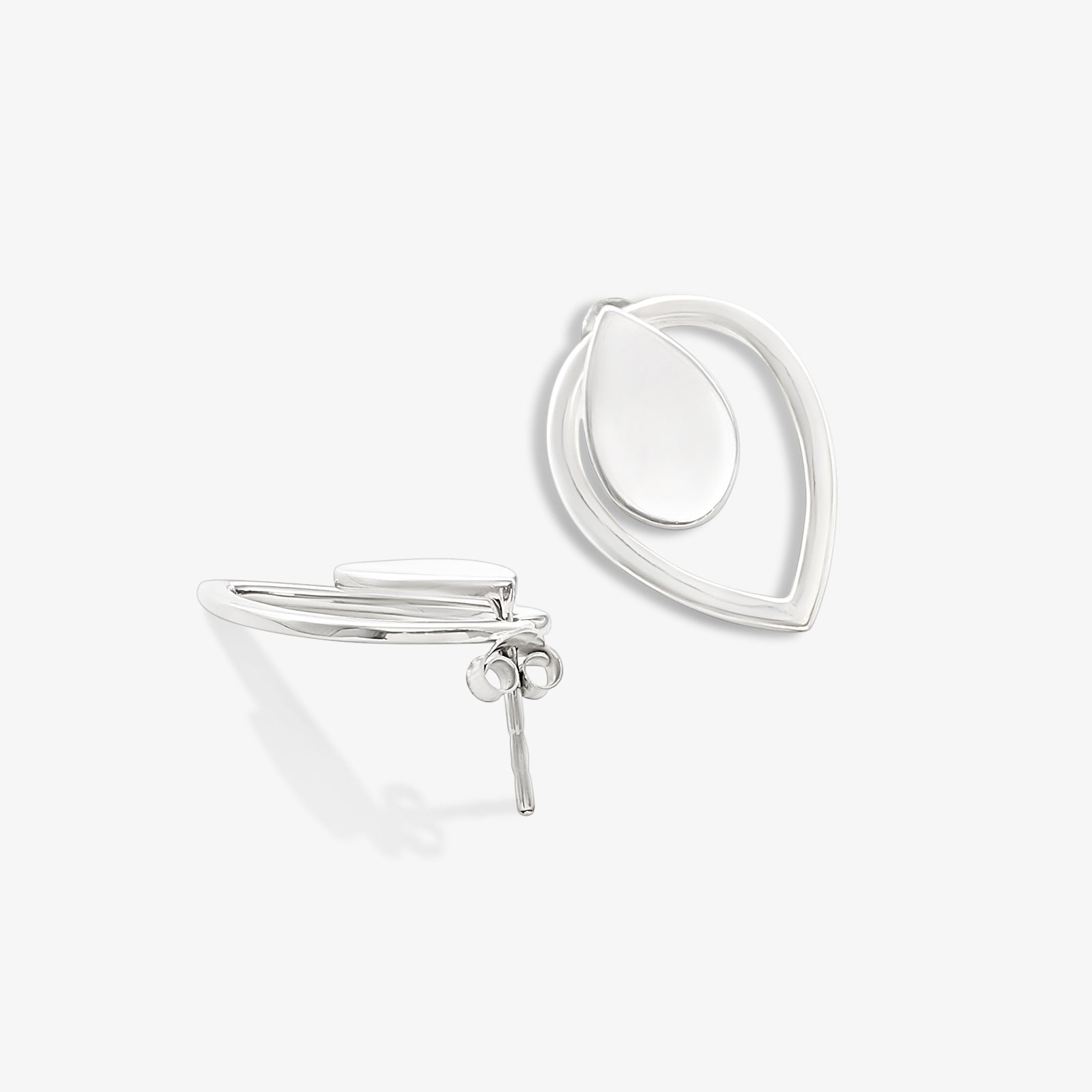 Pure 925 Sterling Silver Raindrop Stud Earrings for Women - Tweov Jewels
