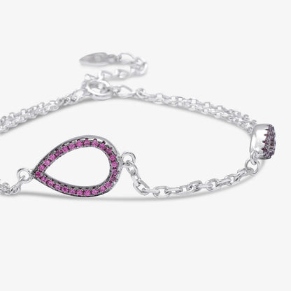 Drop Shape Silver Chain Bracelet - Tweov Jewels