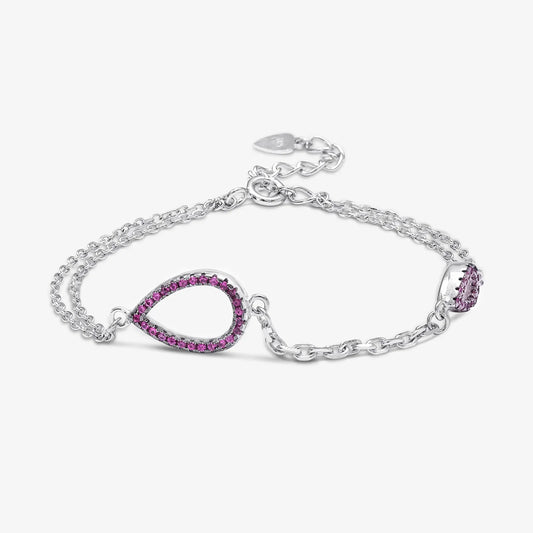Drop Shape Silver Chain Bracelet - Tweov Jewels