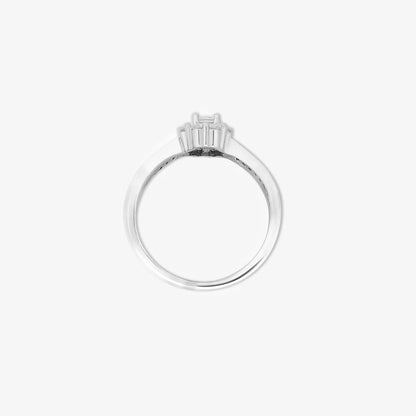 CZ Halo Split-Shank Ring for Women
