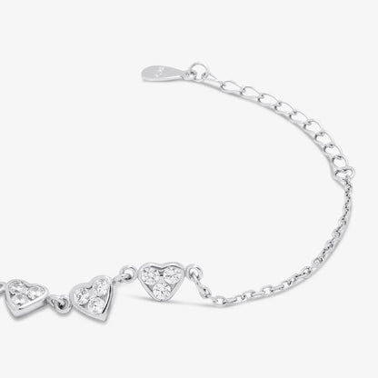 Silver Small Heart Charm Bracelet - Tweov Jewels