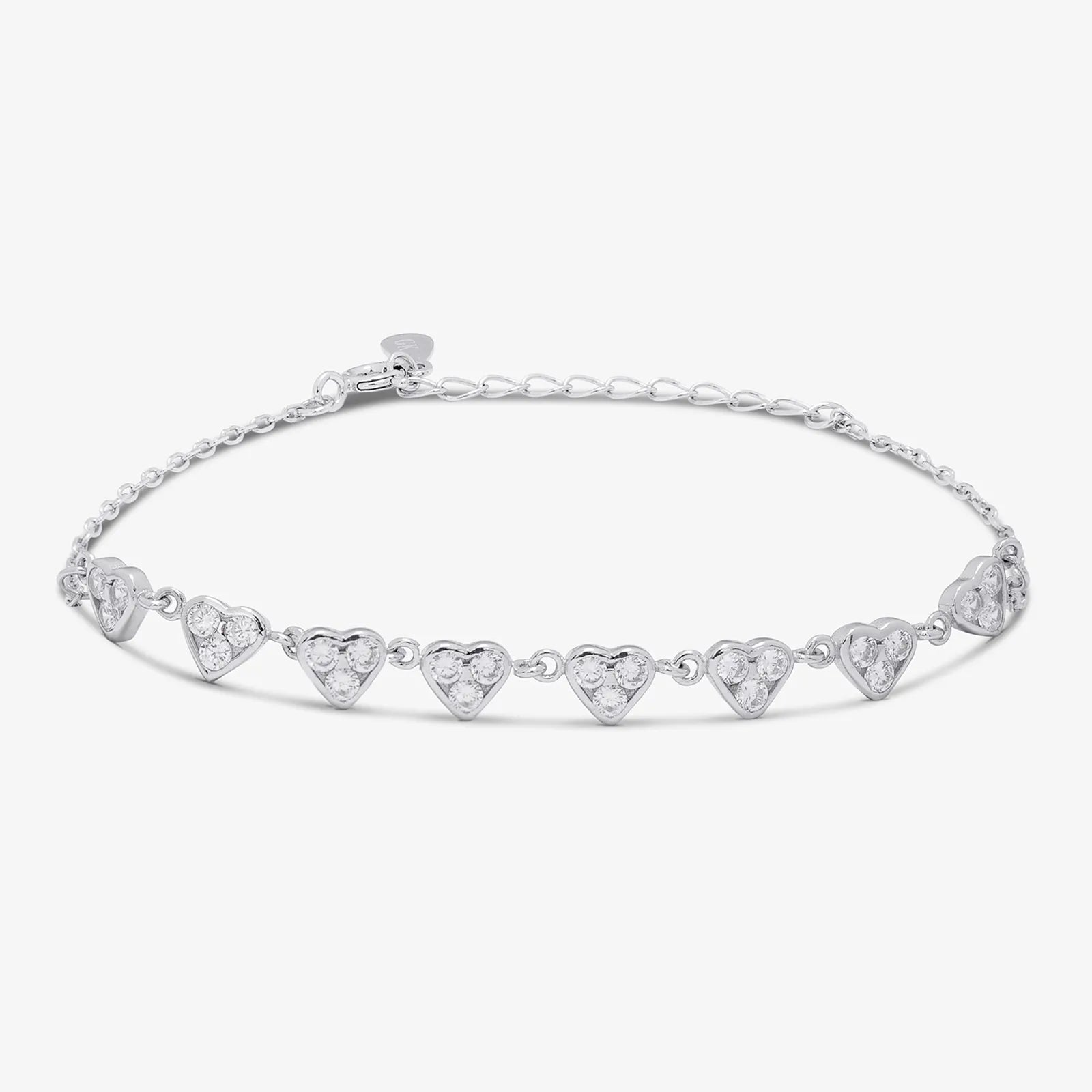 Silver Small Heart Charm Bracelet - Tweov Jewels