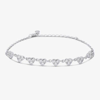 Silver Small Heart Charm Bracelet - Tweov Jewels