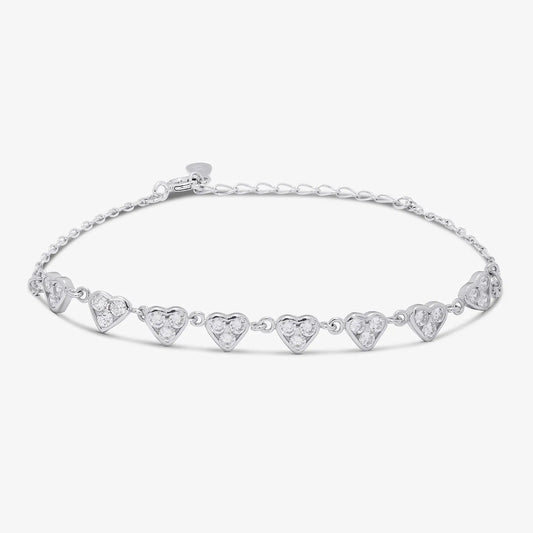 Silver Small Heart Charm Bracelet - Tweov Jewels