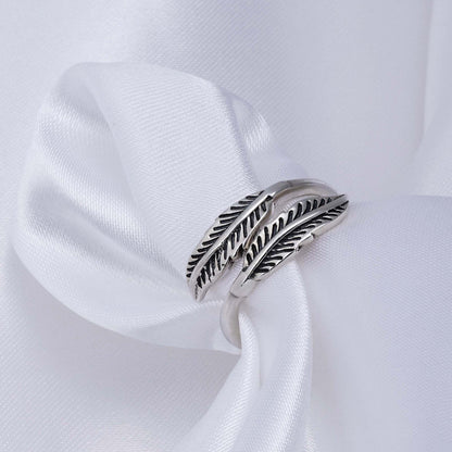 Silver Leaf Band Ring