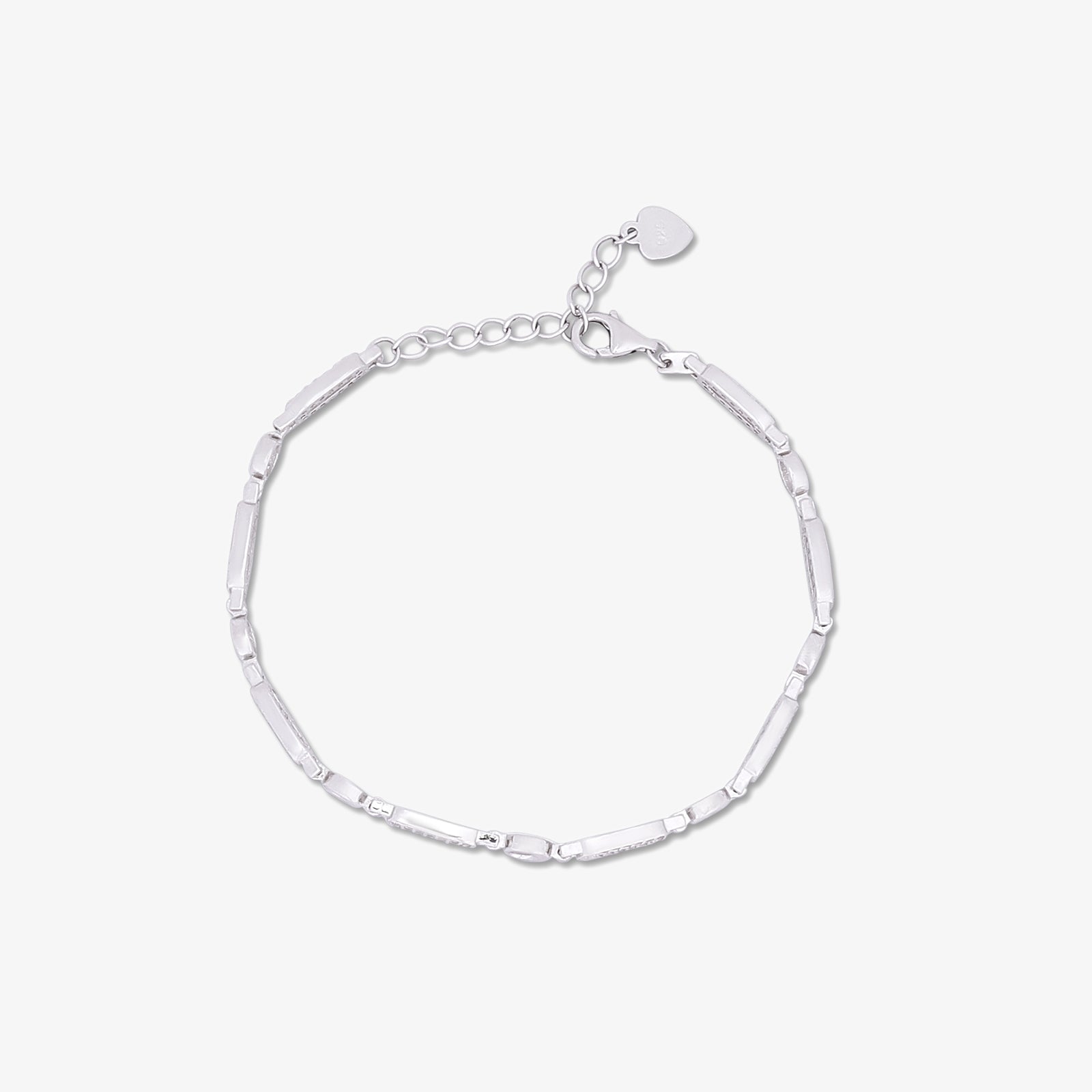 CZ Silver Link Chain Bracelet - Tweov Jewels
