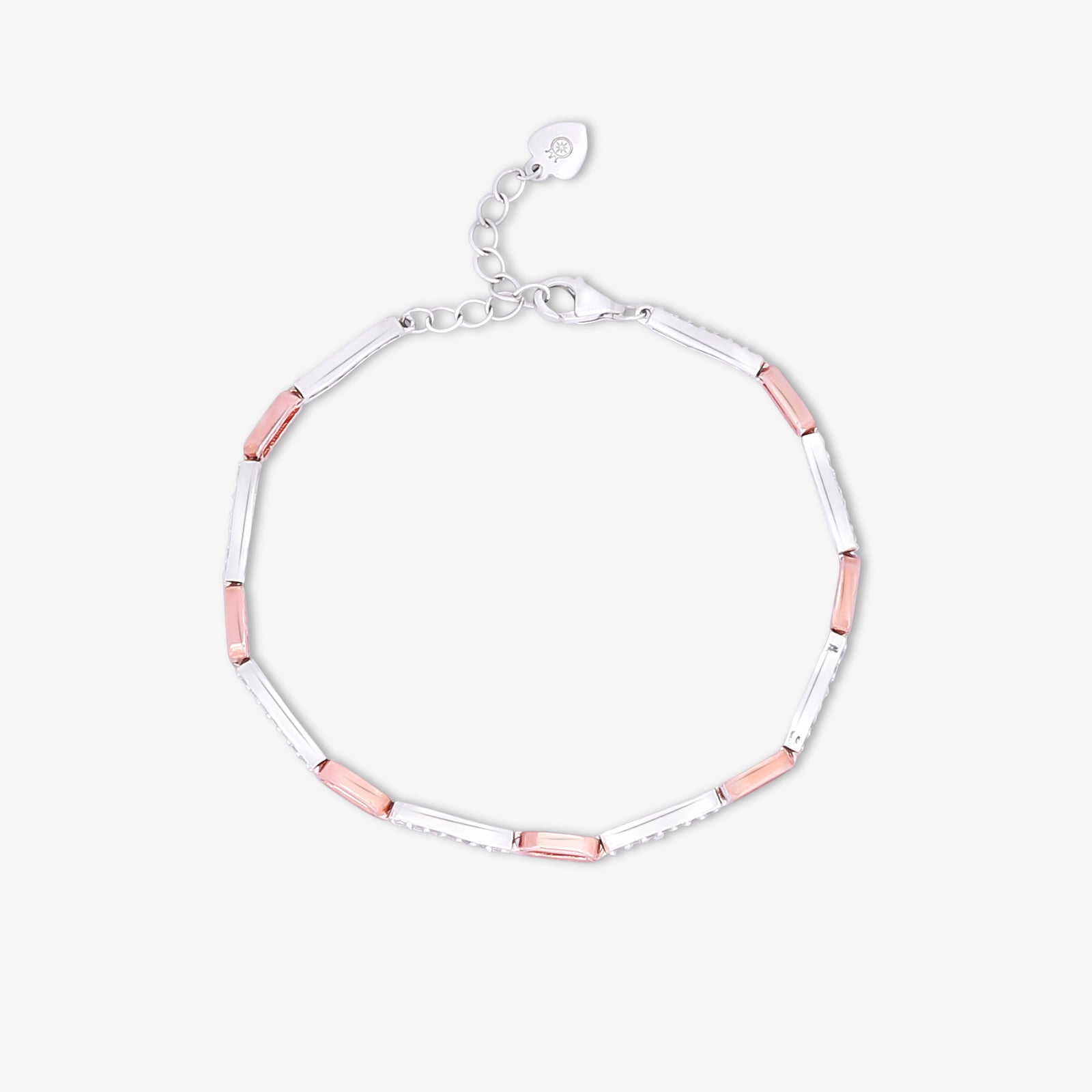 925 Sterling Silver Multi-tone Cubic Zirconia Bracelet - Tweov Jewels