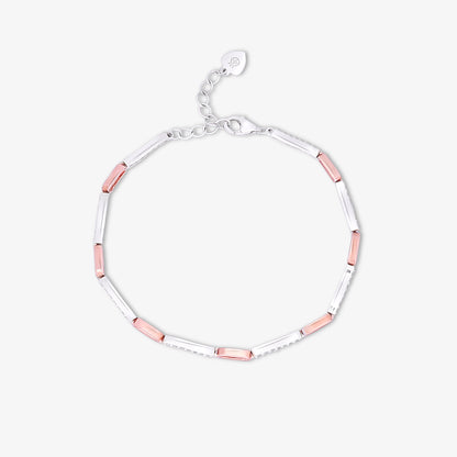 925 Sterling Silver Multi-tone Cubic Zirconia Bracelet - Tweov Jewels