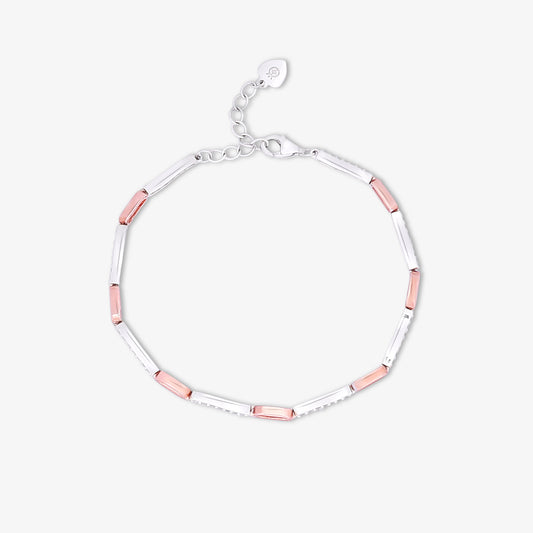 925 Sterling Silver Multi-tone Cubic Zirconia Bracelet - Tweov Jewels