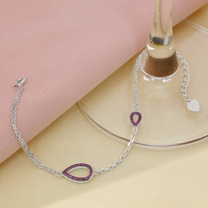 Drop Shape Silver Chain Bracelet - Tweov Jewels