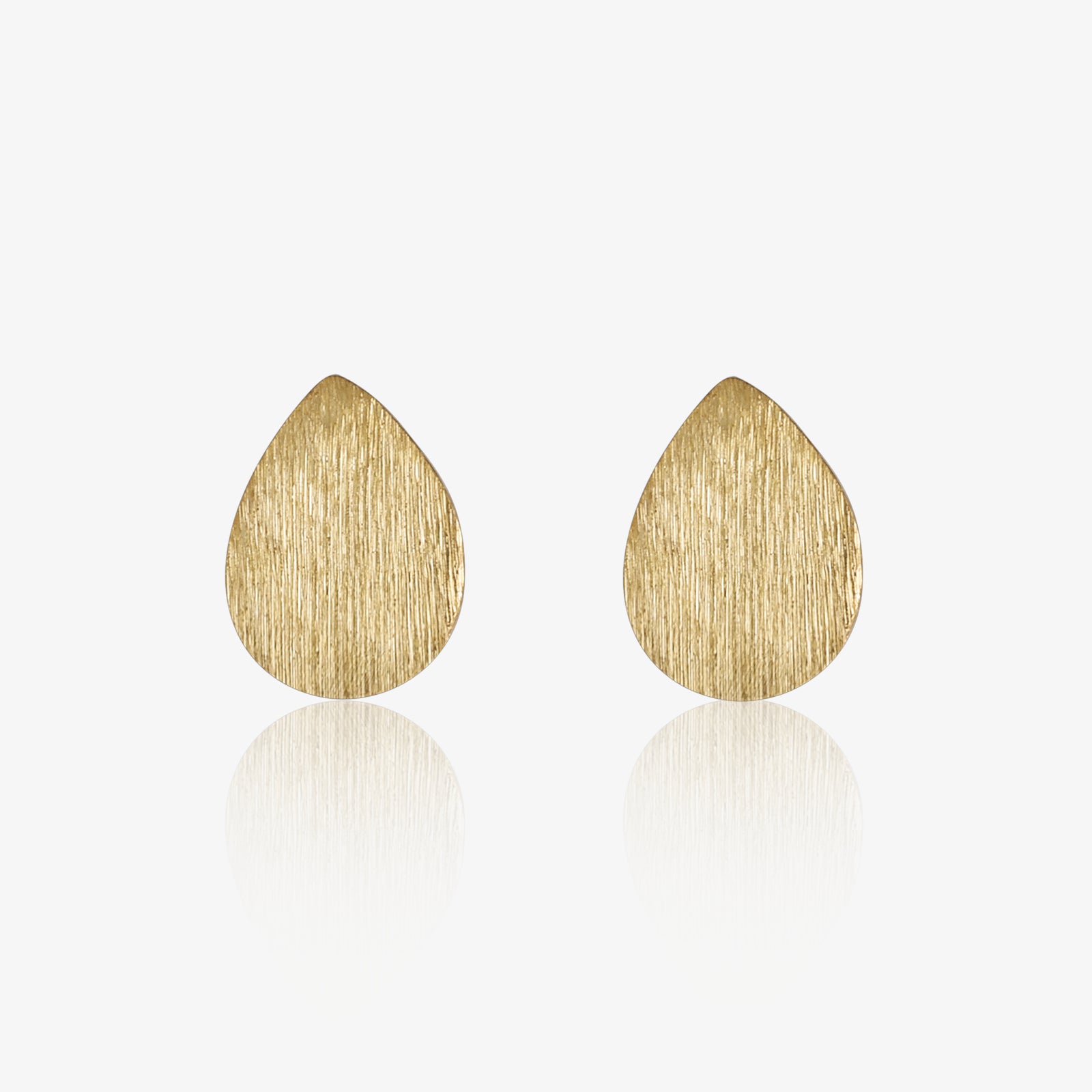 Gold Plated Silver Drop Stud Earrings