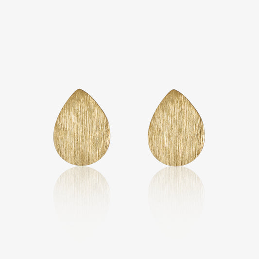 Gold Plated Silver Drop Stud Earrings