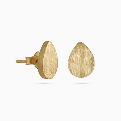 Pure Silver Stud Earrings - Mini Petal Gold Plated Accents - Tweov Jewels