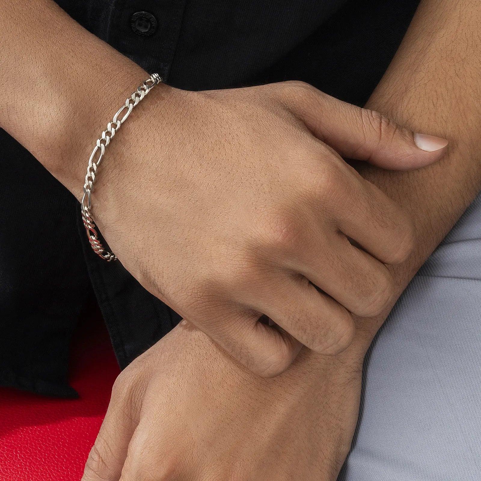 Silver Figaro Link Bracelet - Tweov Jewels