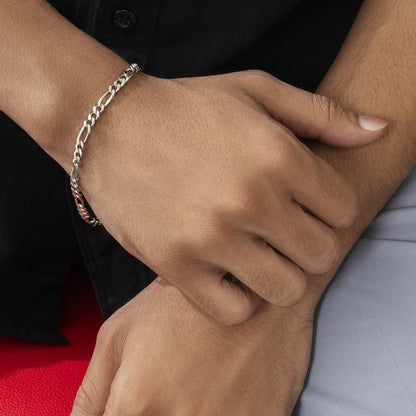 Silver Figaro Link Bracelet - Tweov Jewels