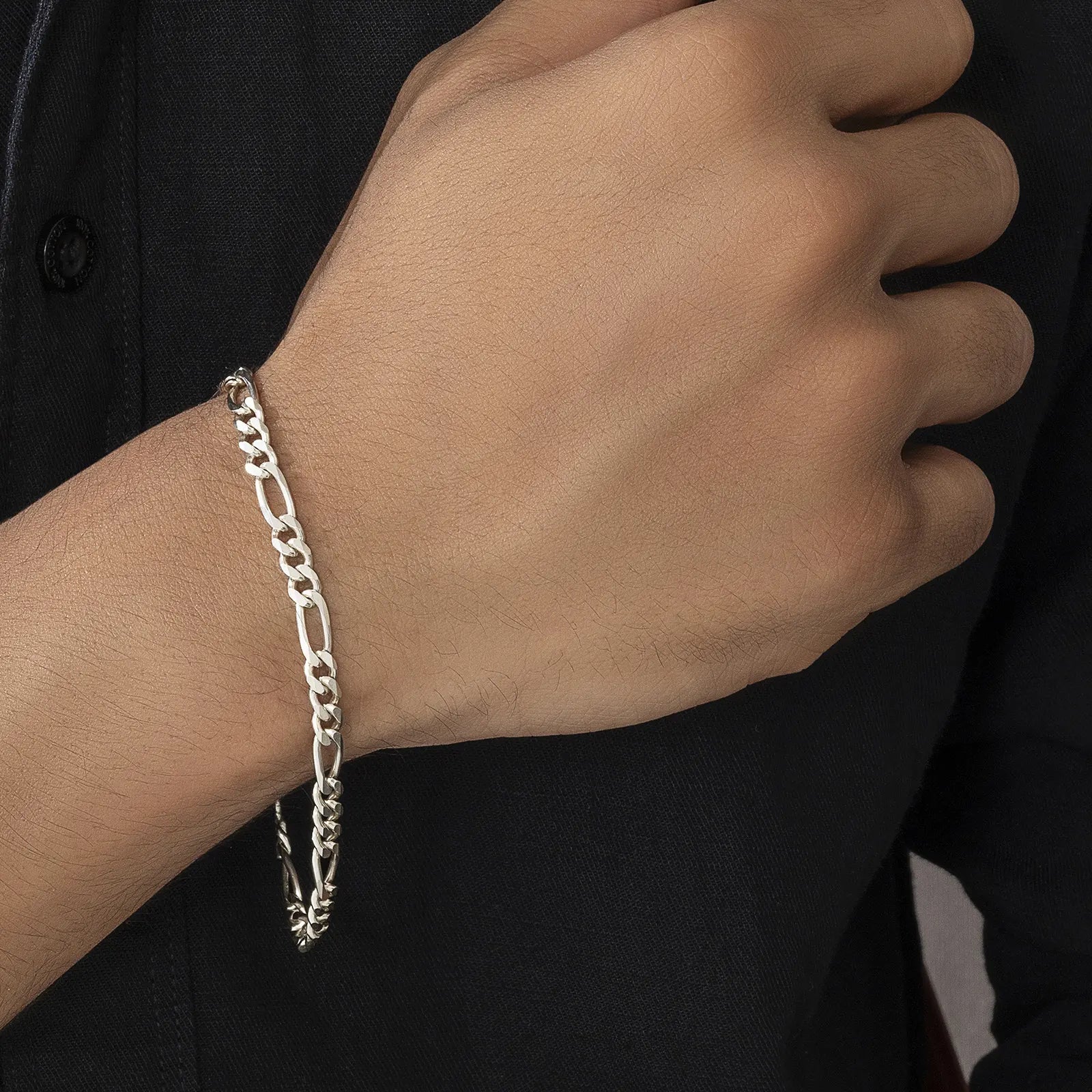 Silver Figaro Link Bracelet - Tweov Jewels