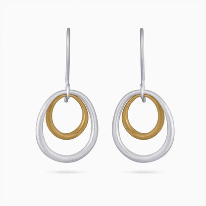 Pure Silver Earrings - Double Tint Scratch Circles - Tweov Jewels