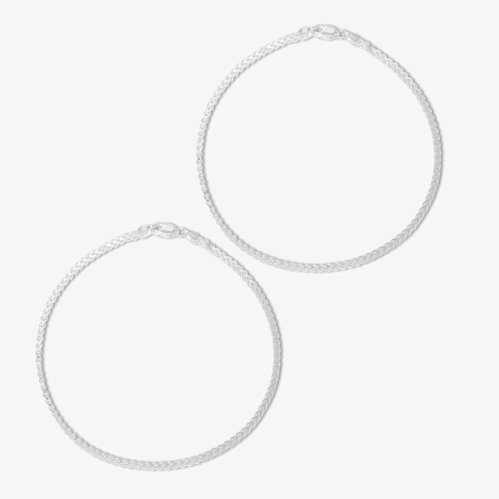 Thin Silver Rope Chain Anklet for Women - Tweov Jewels