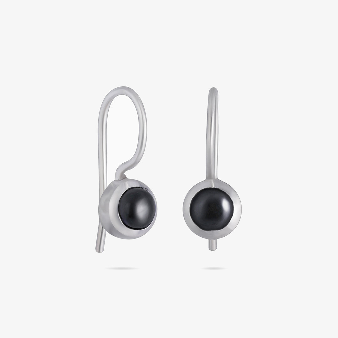 Minimal Black Silver Drop Dangle Earrings - Tweov Jewels
