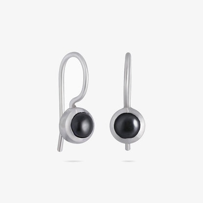 Minimal Black Silver Drop Dangle Earrings - Tweov Jewels