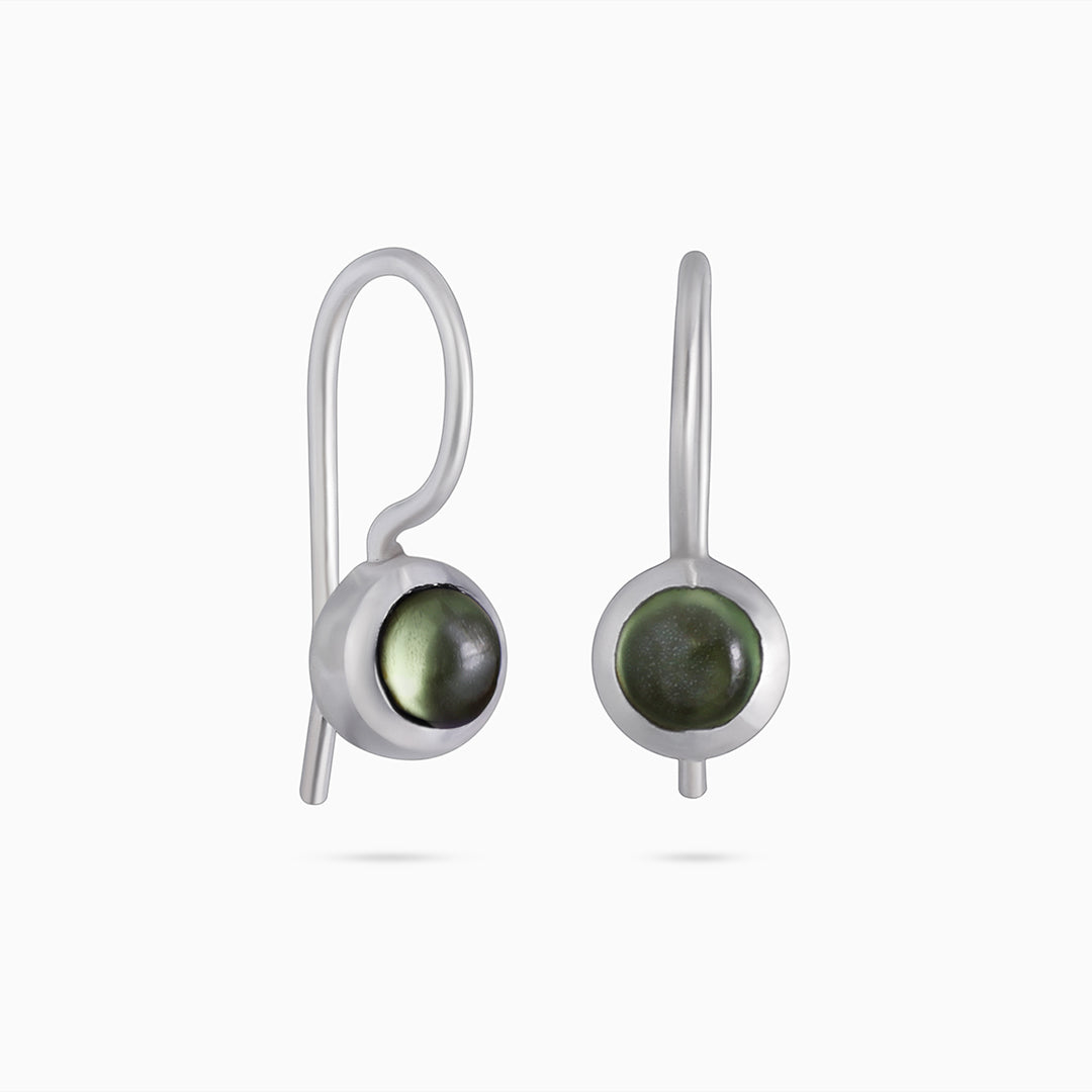 Pure Silver Earrings - Emerald Dew Mini Drop - Tweov Jewels