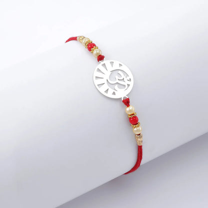 Om Silver Rakhi for Brother (Pack of Three) - Tweov Jewels