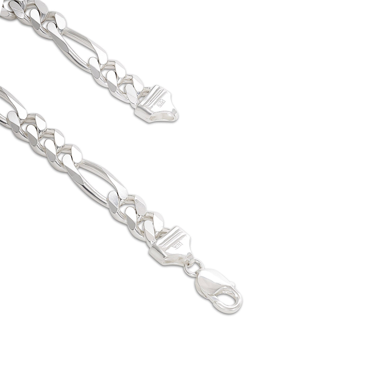 Simple 925 Sterling Silver Titan Figaro Link Chain Bracelet for Men - Tweov Jewels