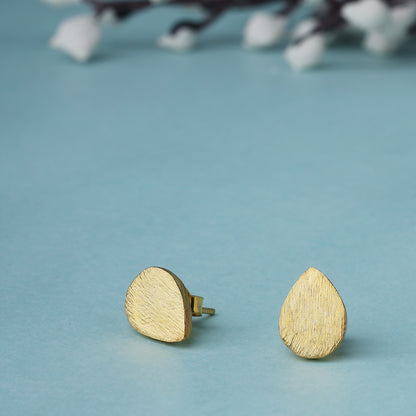 Gold Plated Silver Drop Stud Earrings