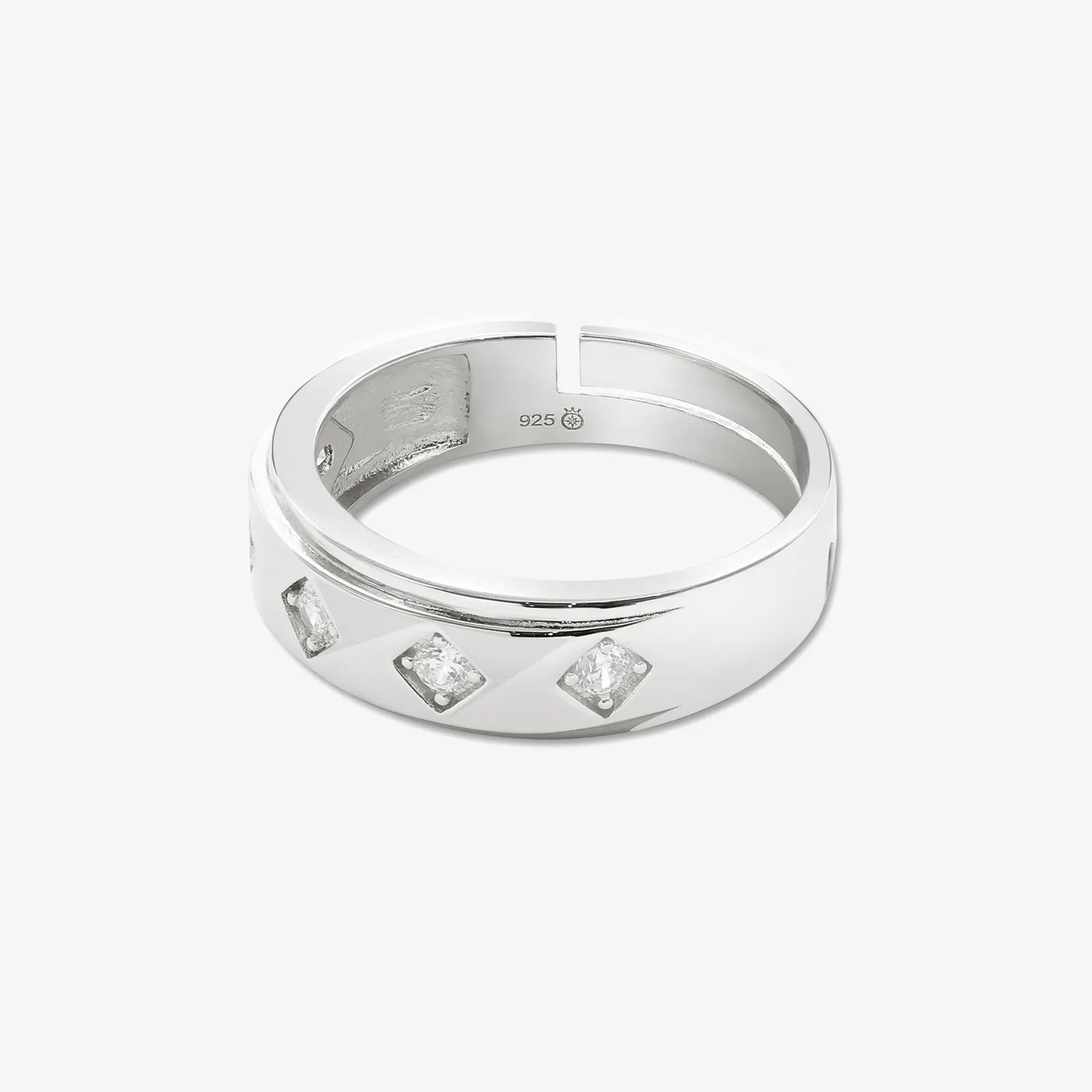 Silver CZ Band Ring for Women - Tweov Jewels