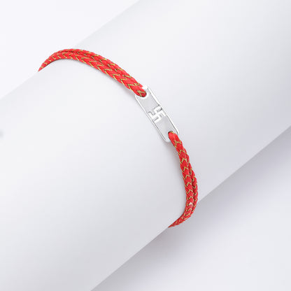 Rectangle Swastik Silver Rakhi - Tweov Jewels
