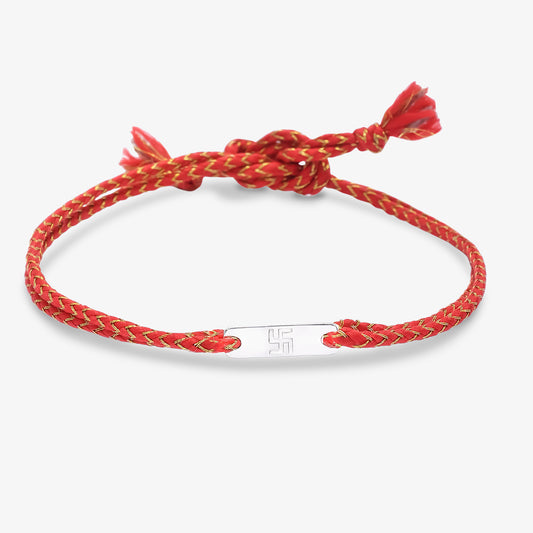 Rectangle Swastik Silver Rakhi - Tweov Jewels
