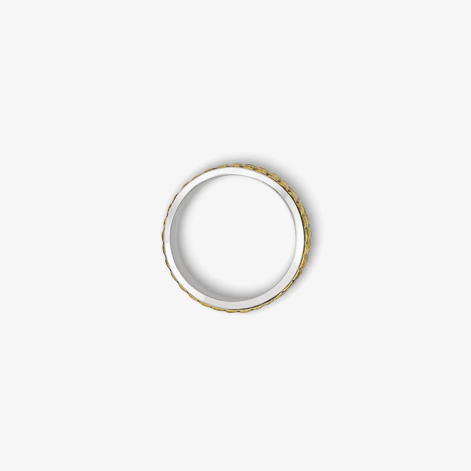 Gold Plated Textured Silver Ring - Tweov Jewels