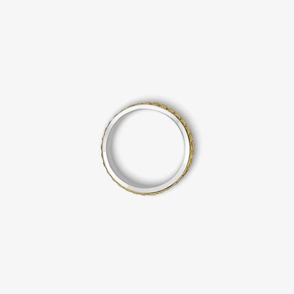 Gold Plated Textured Silver Ring - Tweov Jewels