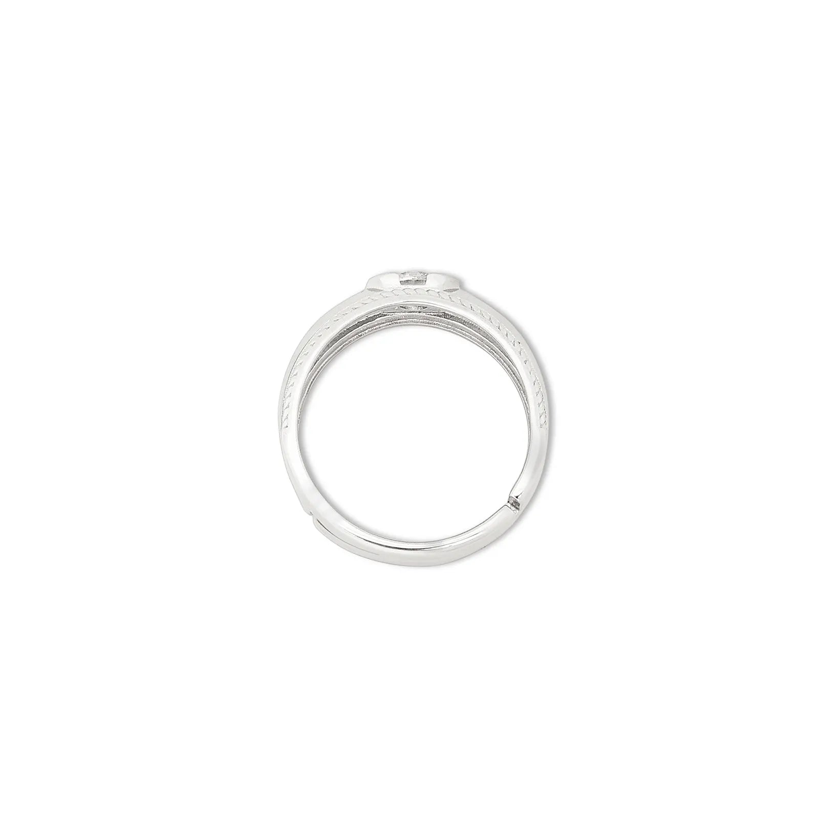 Braided Edge Couple Rings for Men & Women – 925 Sterling Silver Rhodium Plated