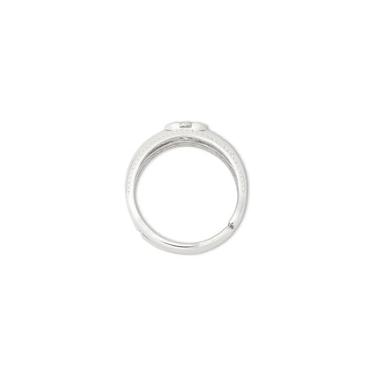 Braided Edge Couple Rings for Men & Women – 925 Sterling Silver Rhodium Plated