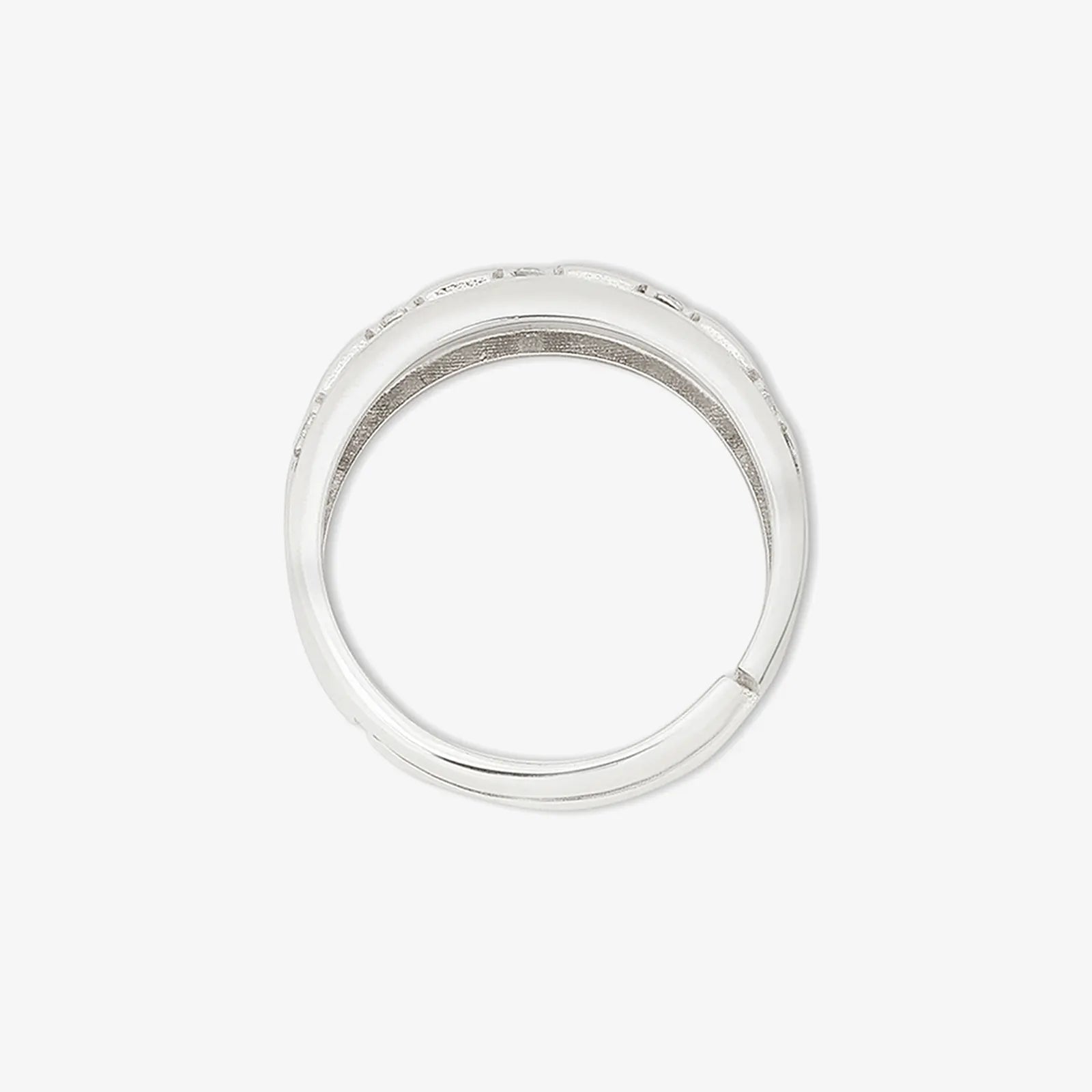 Silver CZ Wave Rings for Men - Tweov Jewels