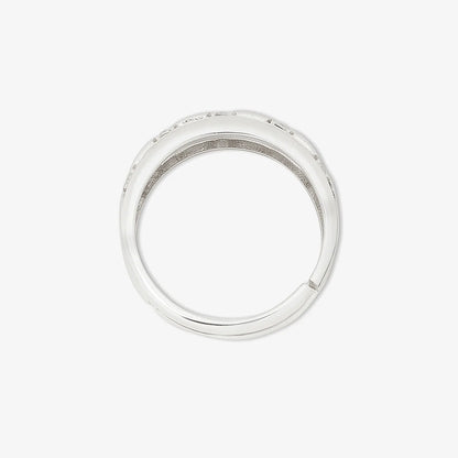 Silver CZ Wave Rings for Men - Tweov Jewels
