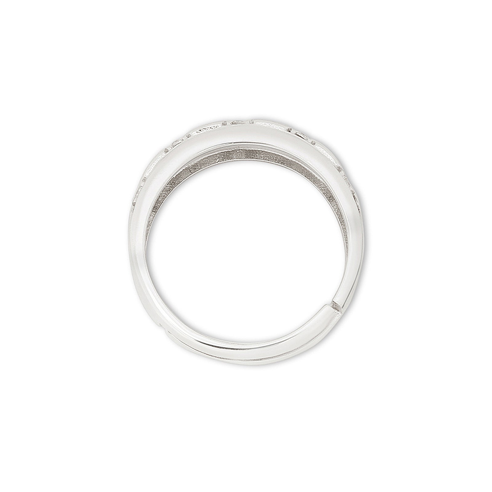 Crown Edge Couple Rings for Men & Women – 925 Sterling Silver Rhodium Plated
