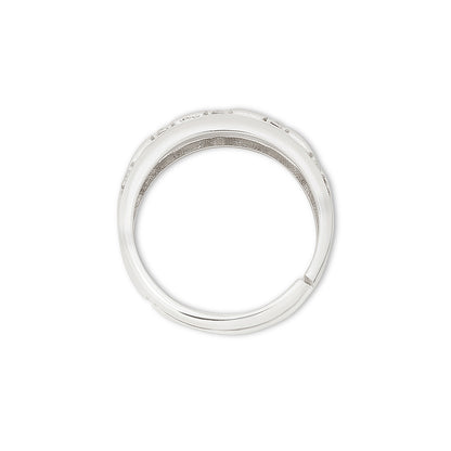 Crown Edge Couple Rings for Men & Women – 925 Sterling Silver Rhodium Plated