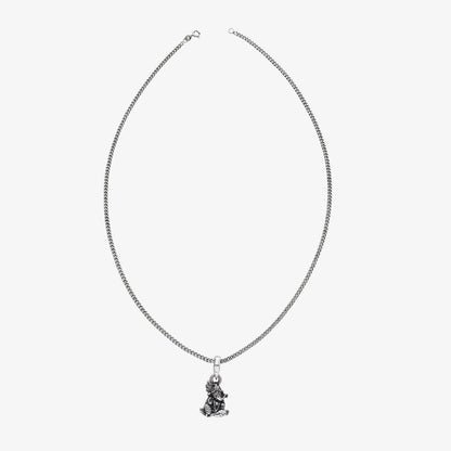 Lord Ganesha Silver Pendant with Silver Link Chain