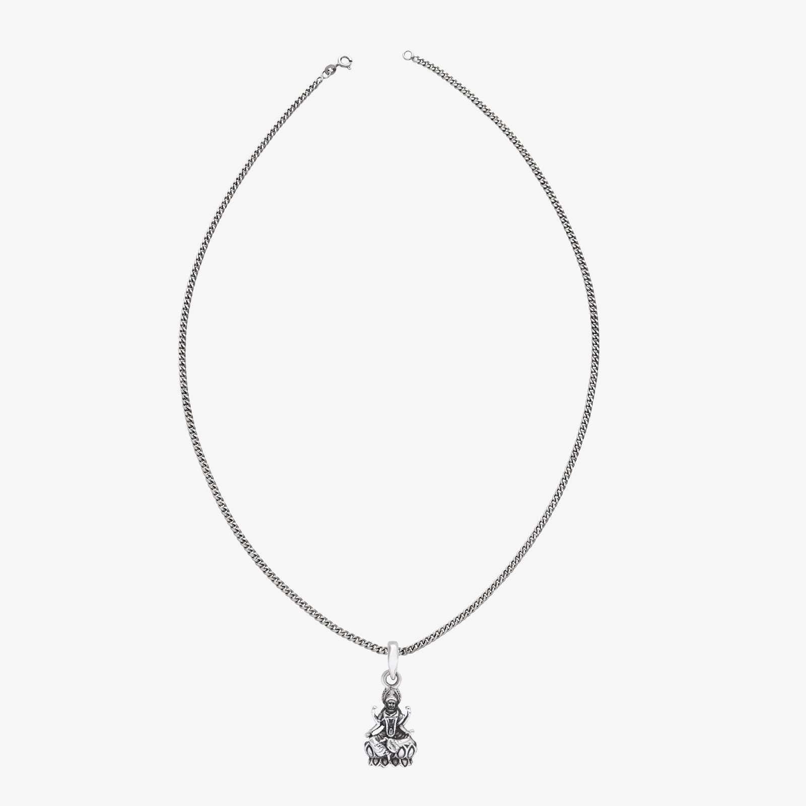 Oxidized Silver Maa Lakshmi Design Pendant