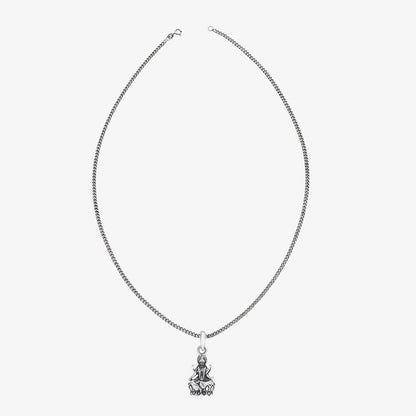 Oxidized Silver Maa Lakshmi Design Pendant