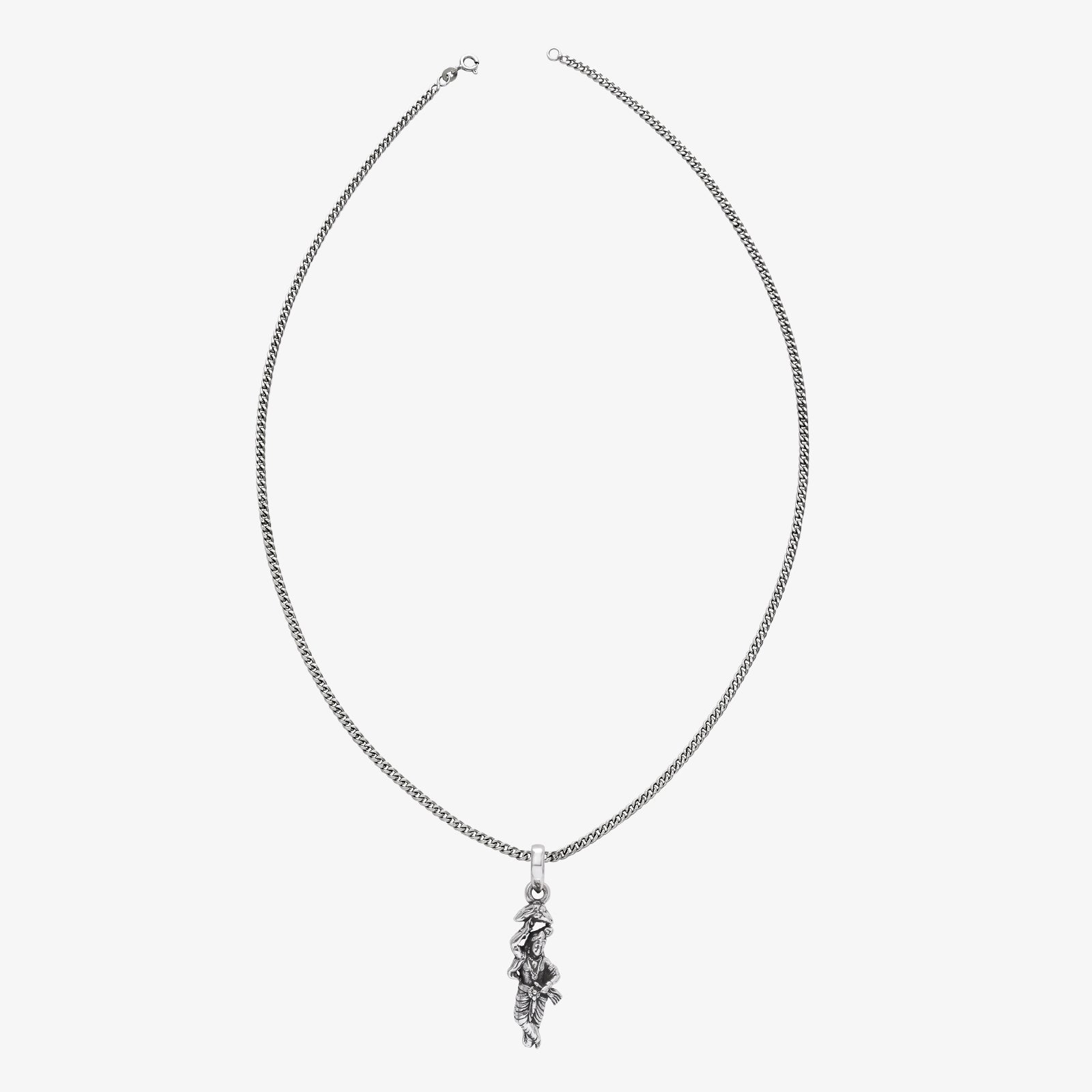 Shri Krishna Silver Pendant with Box Chain