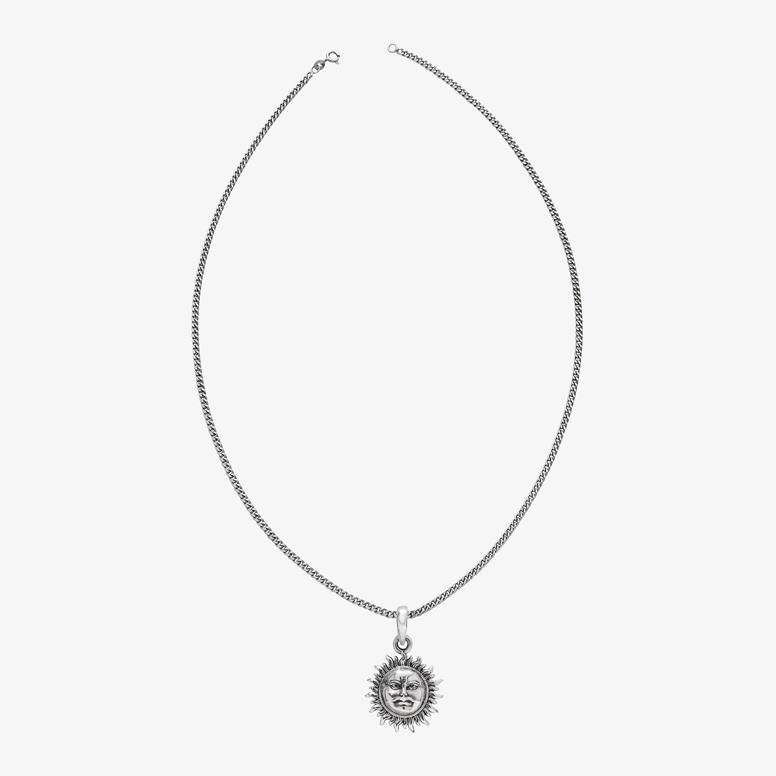 Oxidized Pure Silver Sun Pendant - Tweov Jewels